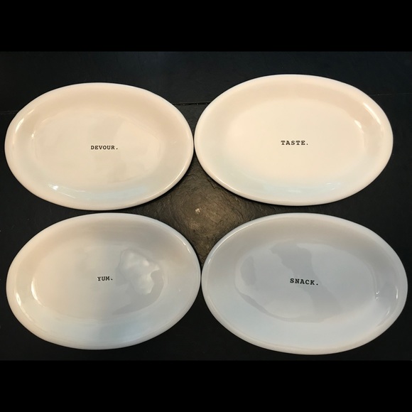 Rae Dunn Other Rae Dunn Small Oval Plates Taste Snack Devour Yum